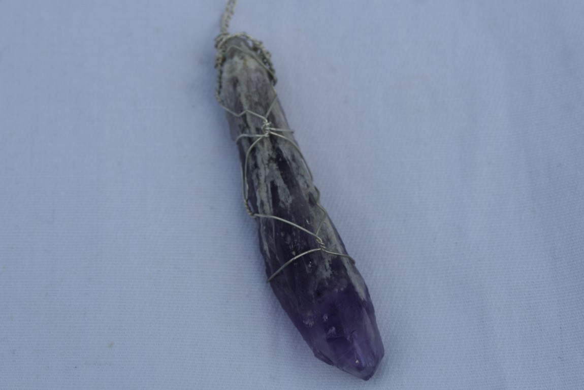 Amethyst Dragons Tooth Pendant  reduce Pain 5230
